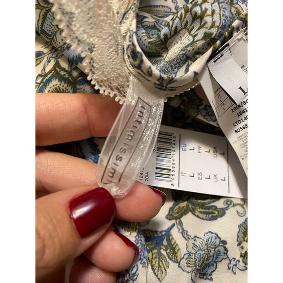 NWT Intimissimi top cami in satin & stretch lace w/paisley and floral print L - Picture 3 of 10